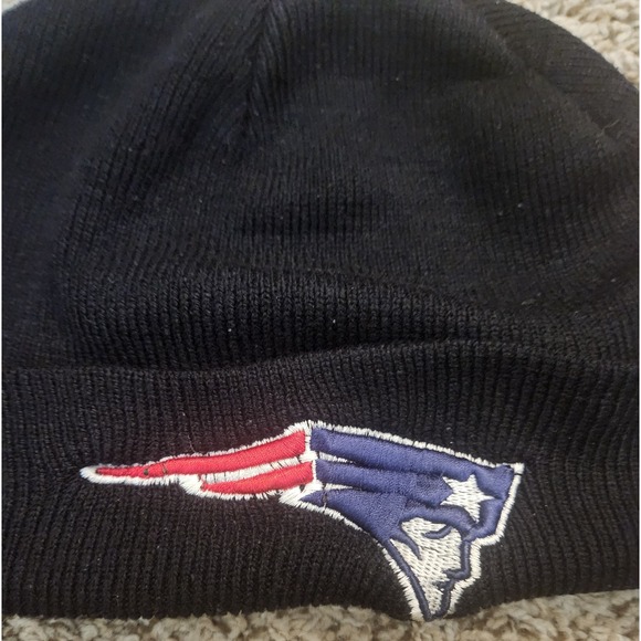 Vintage New England Patriots "Flying Elvis" Logo Beanie Hat Cap Black OS - Picture 2 of 5